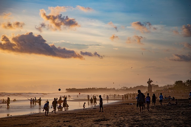 People playing on a beach
